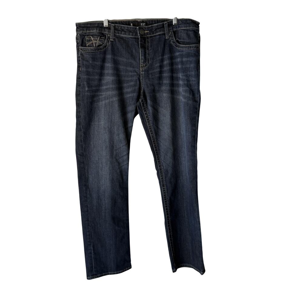 Kut From The Kloth Jeans Womens 16 Blue Straight Leg Mid Rise Stretch Denim